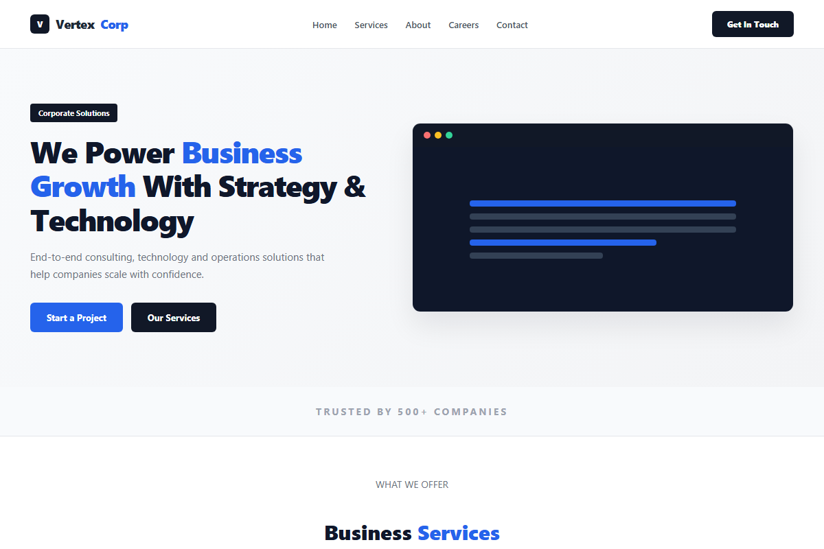 Corporate Business Website